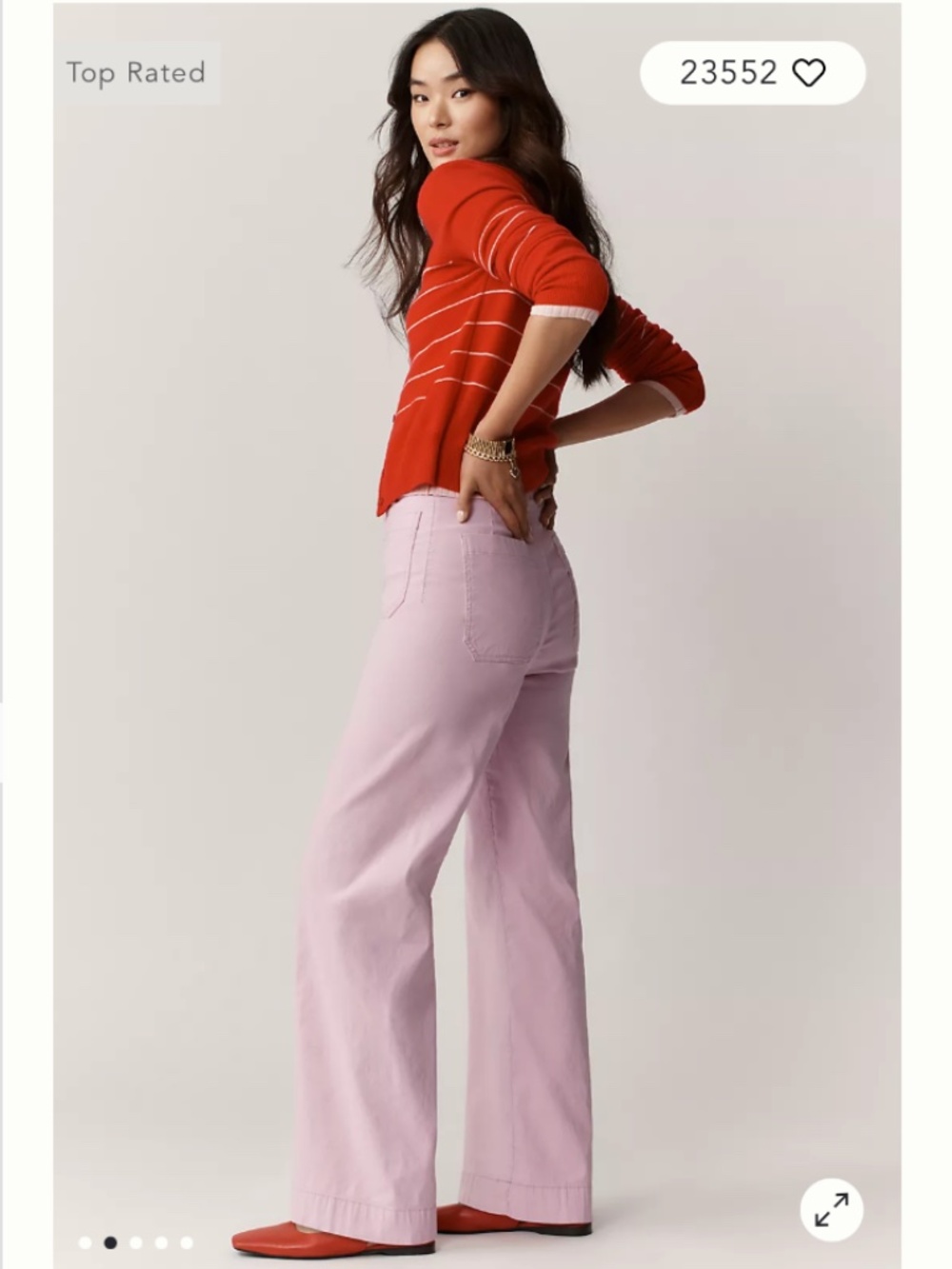 Maeve Pink Wide-Leg Pants - Picture 2 of 5